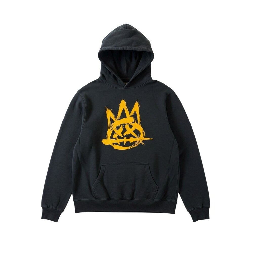 Cult of Individuality Hoodie Black Yellow Crown Graphic Distressed Sz M